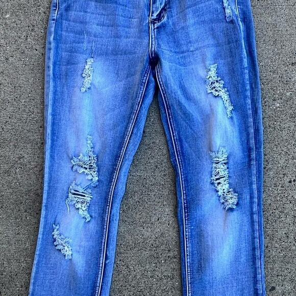 INDIGO REIN, distressed & cropped, women's size 9 - Picture 1 of 4